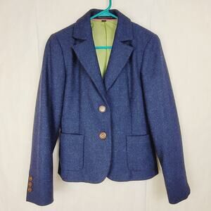 Boden blue 100% wool blazer Size 10 Preppy Classic Office Academia